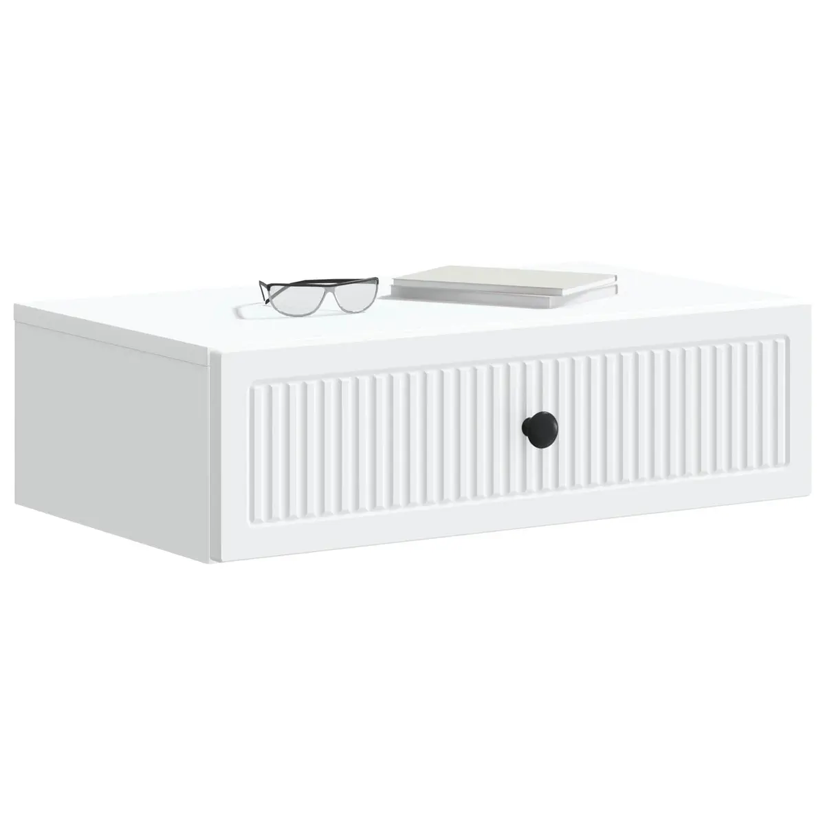 Wall-Mounted Side Table in White for Storage