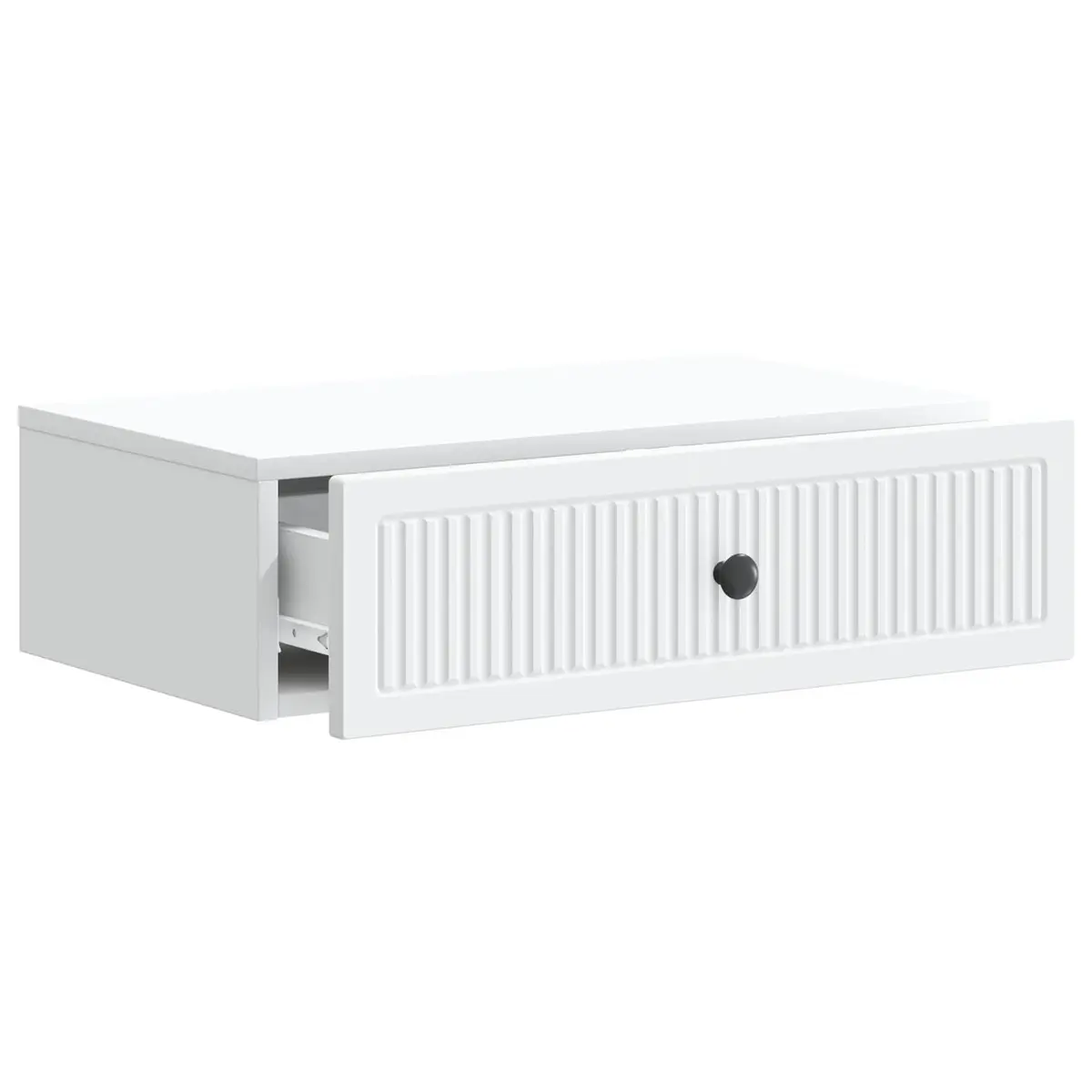 Wall-Mounted Side Table in White for Storage