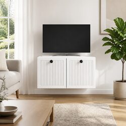 High-Quality Wall-Mounted TV Cabinet in White