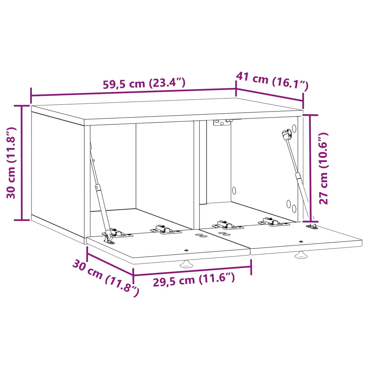 Wall-Mounted TV Cabinet in White