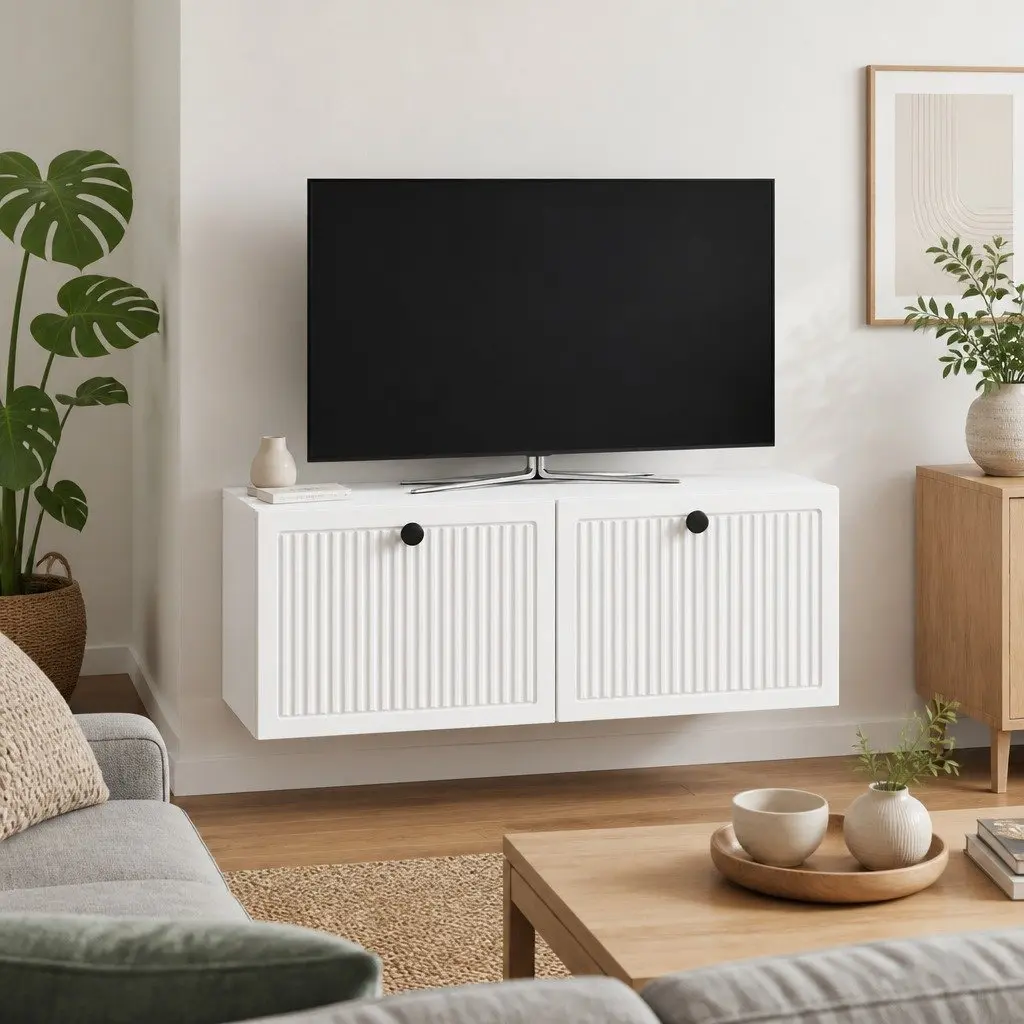 Wall-Mounted TV Cabinet Engineered Wood 78.5cm White