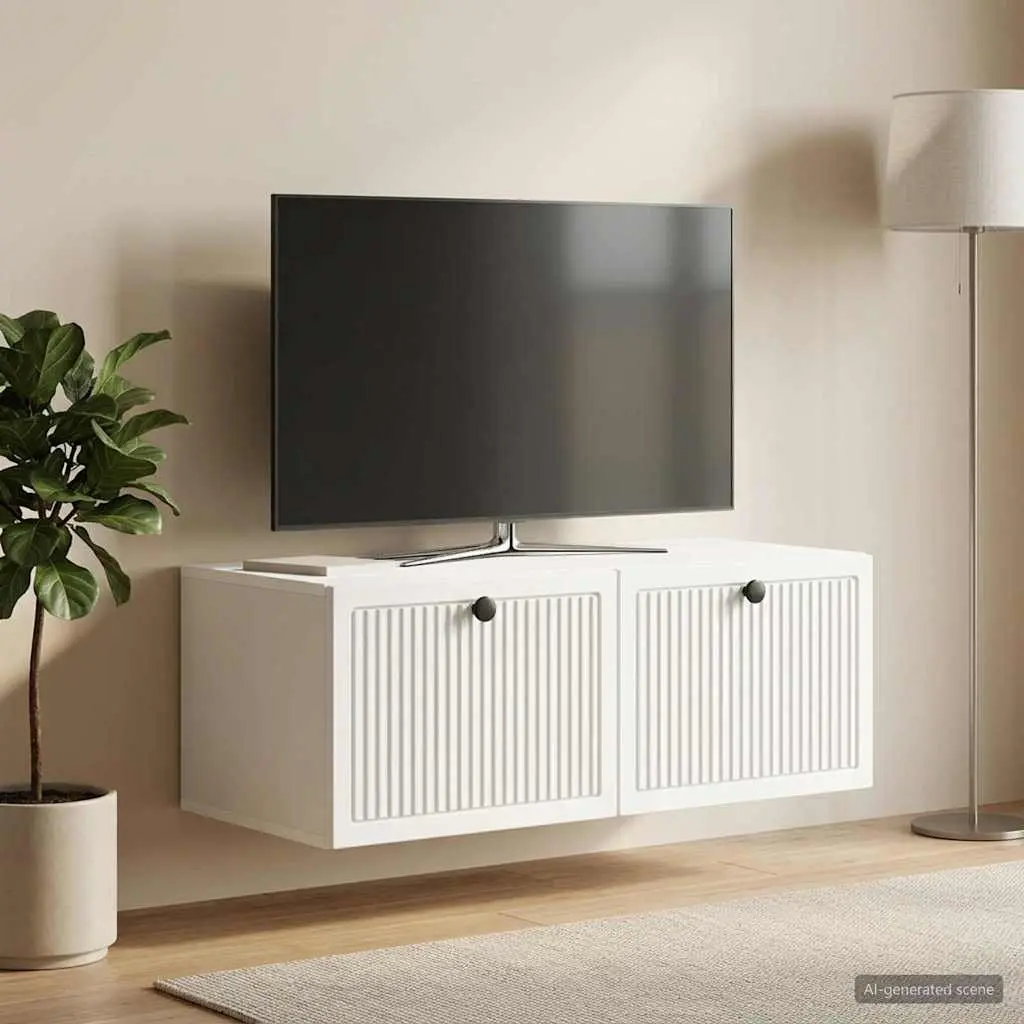 Wall-Mounted TV Cabinet Engineered Wood 78.5cm White