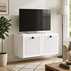 Stylish White Wall-Mounted TV Cabinet for Modern Spaces