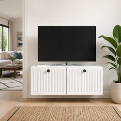 Stylish Wall-Mounted TV Cabinet in White