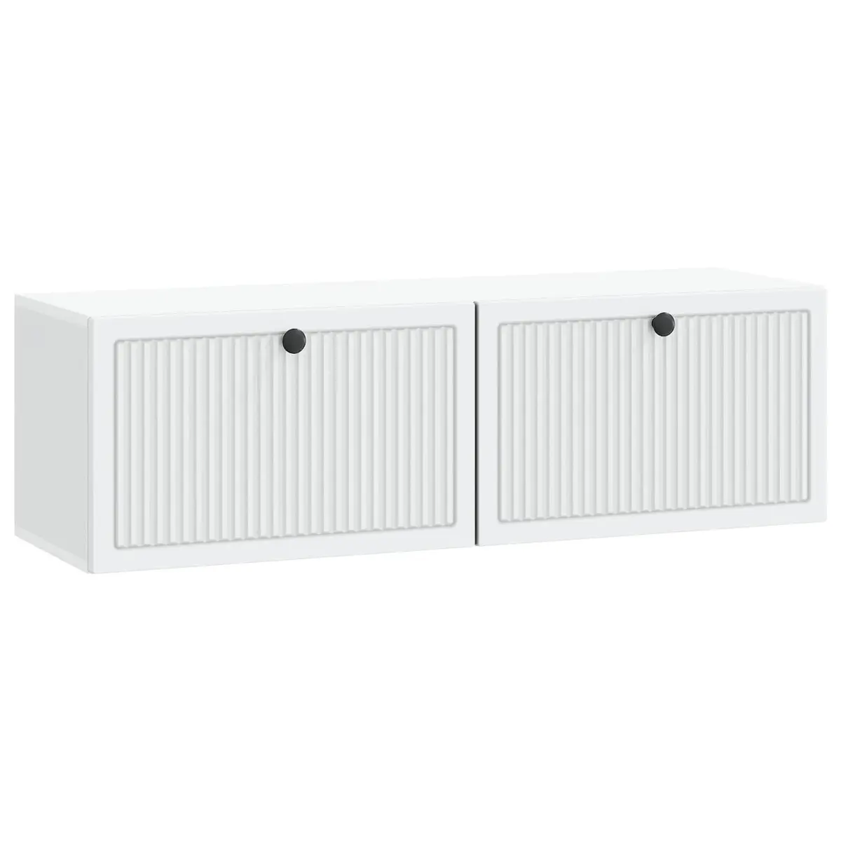 Wall-Mounted TV Cabinet in White for Storage