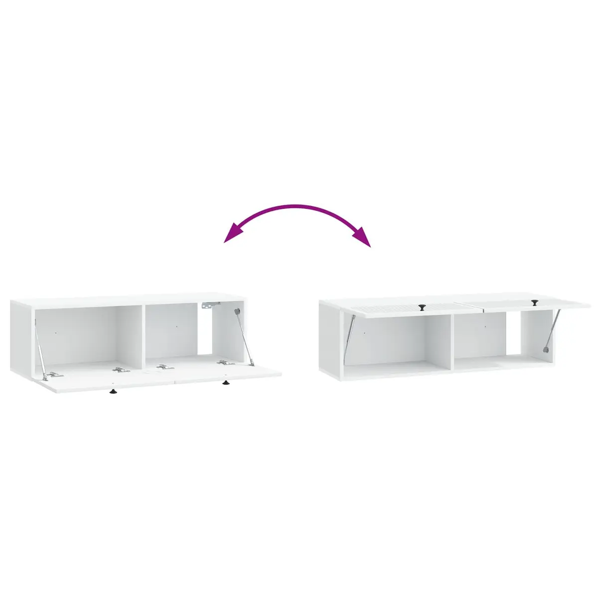 Wall-Mounted TV Cabinet in White for Storage