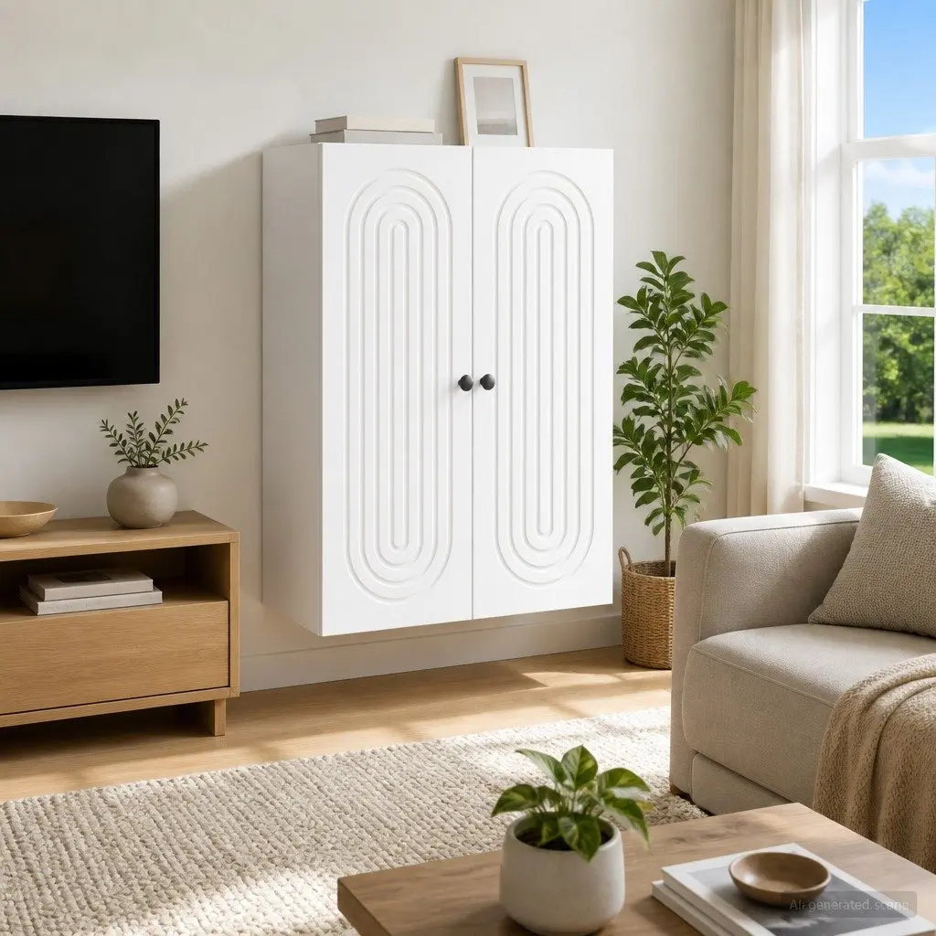 Wall-Mounted Storage Cabinet Engineered Wood 66x34.5x90cm White