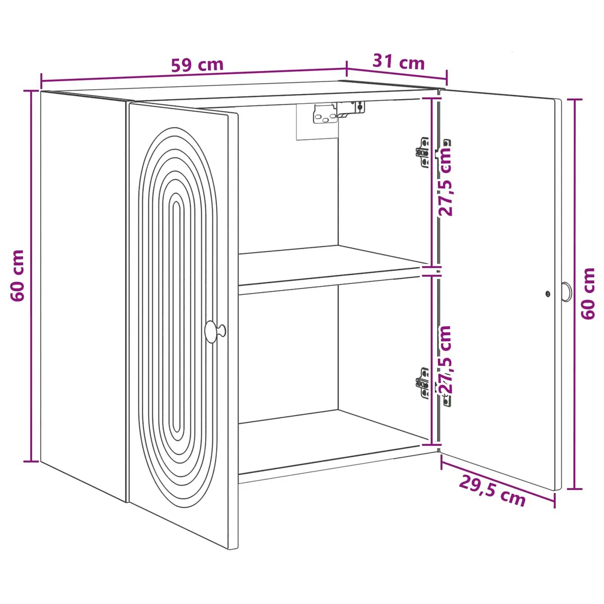 Wall-Mounted Storage Cabinet in White