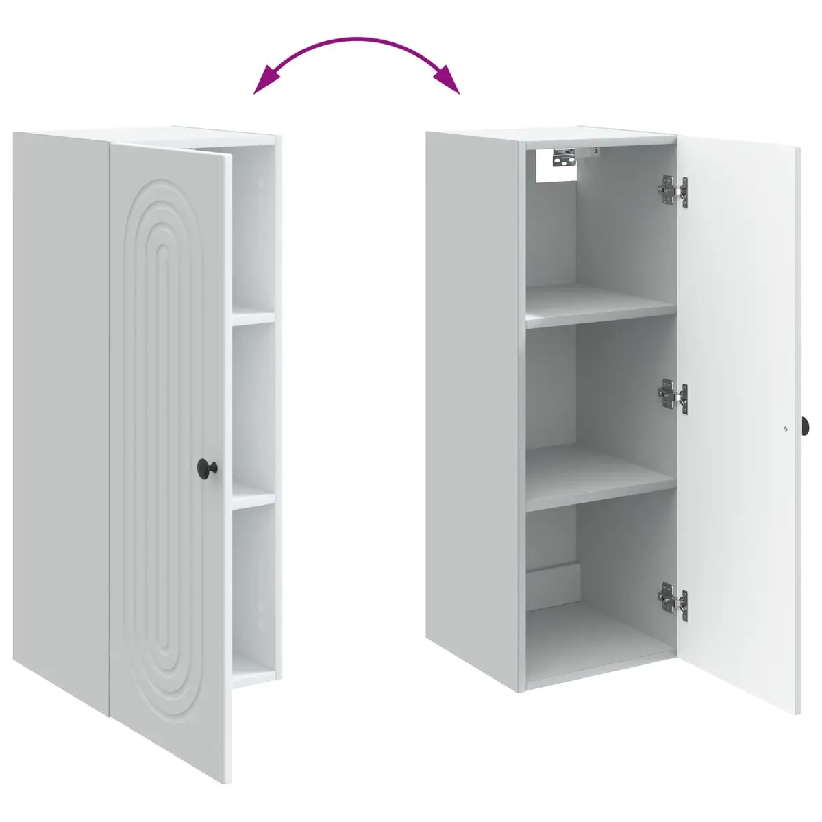 Wall-Mounted Storage Cabinet Engineered Wood 33 x 34.5 x 90 cm White