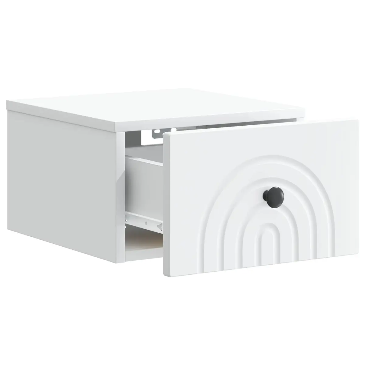 Wall-Mounted Bedside Cabinet in White