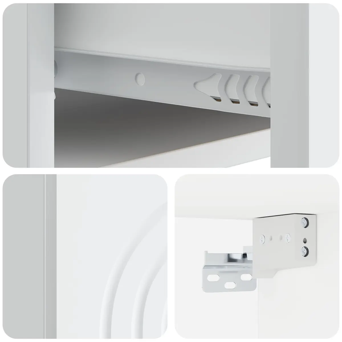 Wall-Mounted Bedside Cabinet in White