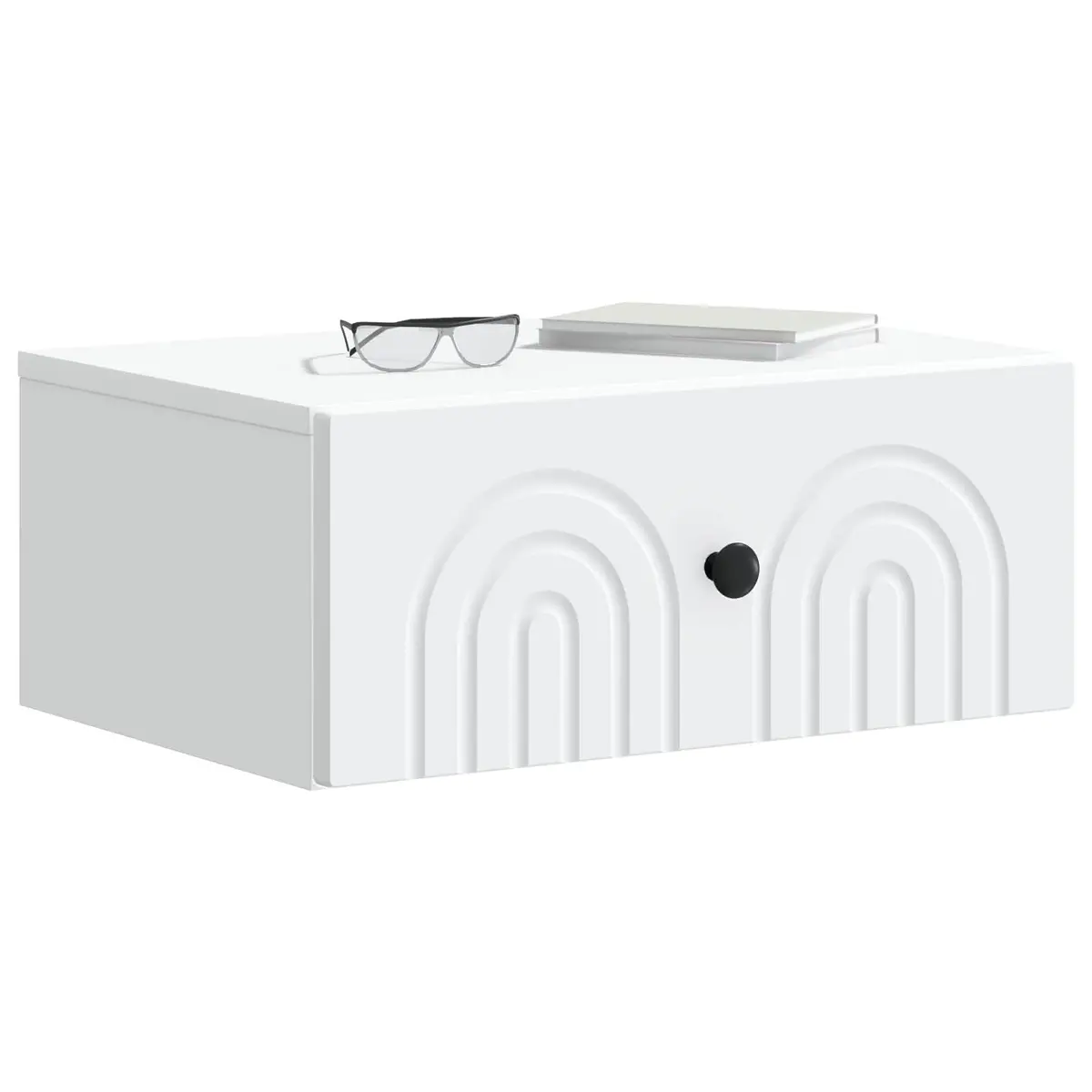 Wall-Mounted Bedside Cabinet White Storage Organizer Bedroom Living Room
