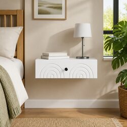 Sturdy White Wall-Mounted Side Table for Modern Living
