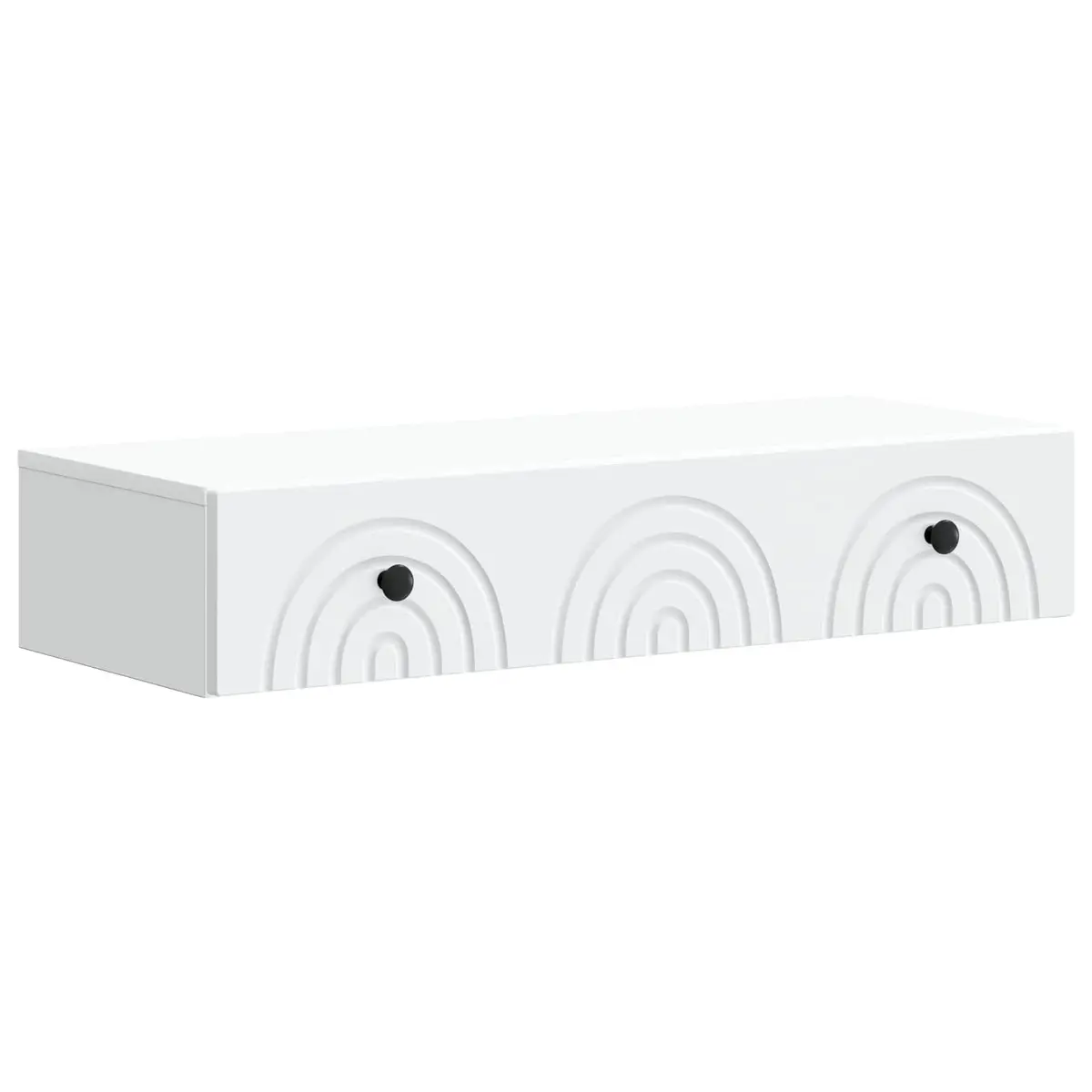 Wall-Mounted Side Table with Storage in White