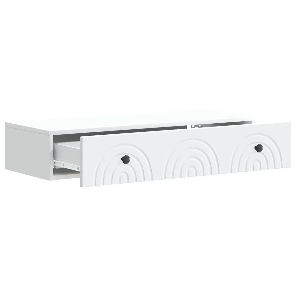 Wall-Mounted Side Table with Storage in White