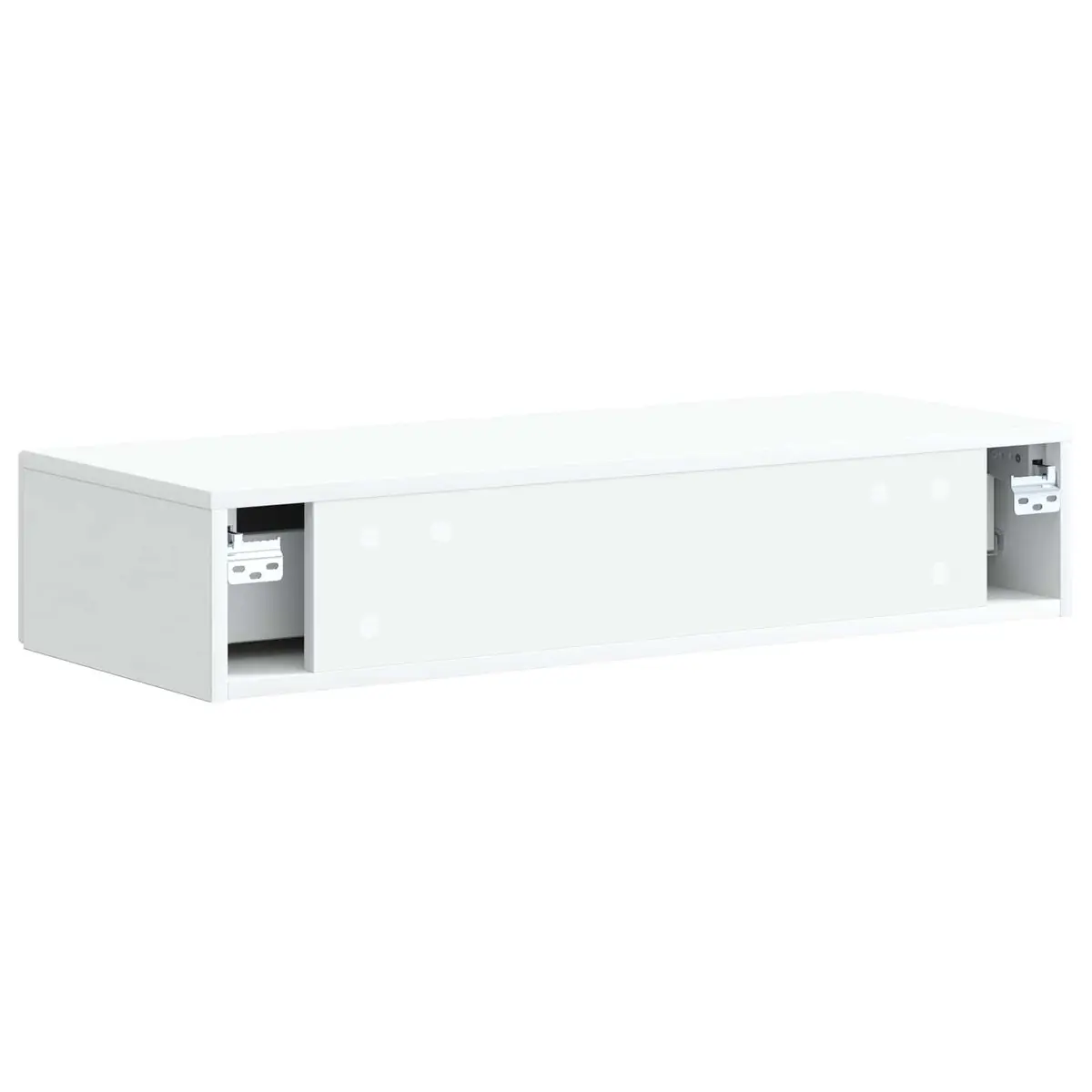 Wall-Mounted Side Table with Storage in White