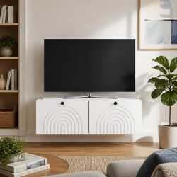 Wall-Mounted TV Cabinet White 99 x 41 x 30 cm Engineered Wood Storage Unit