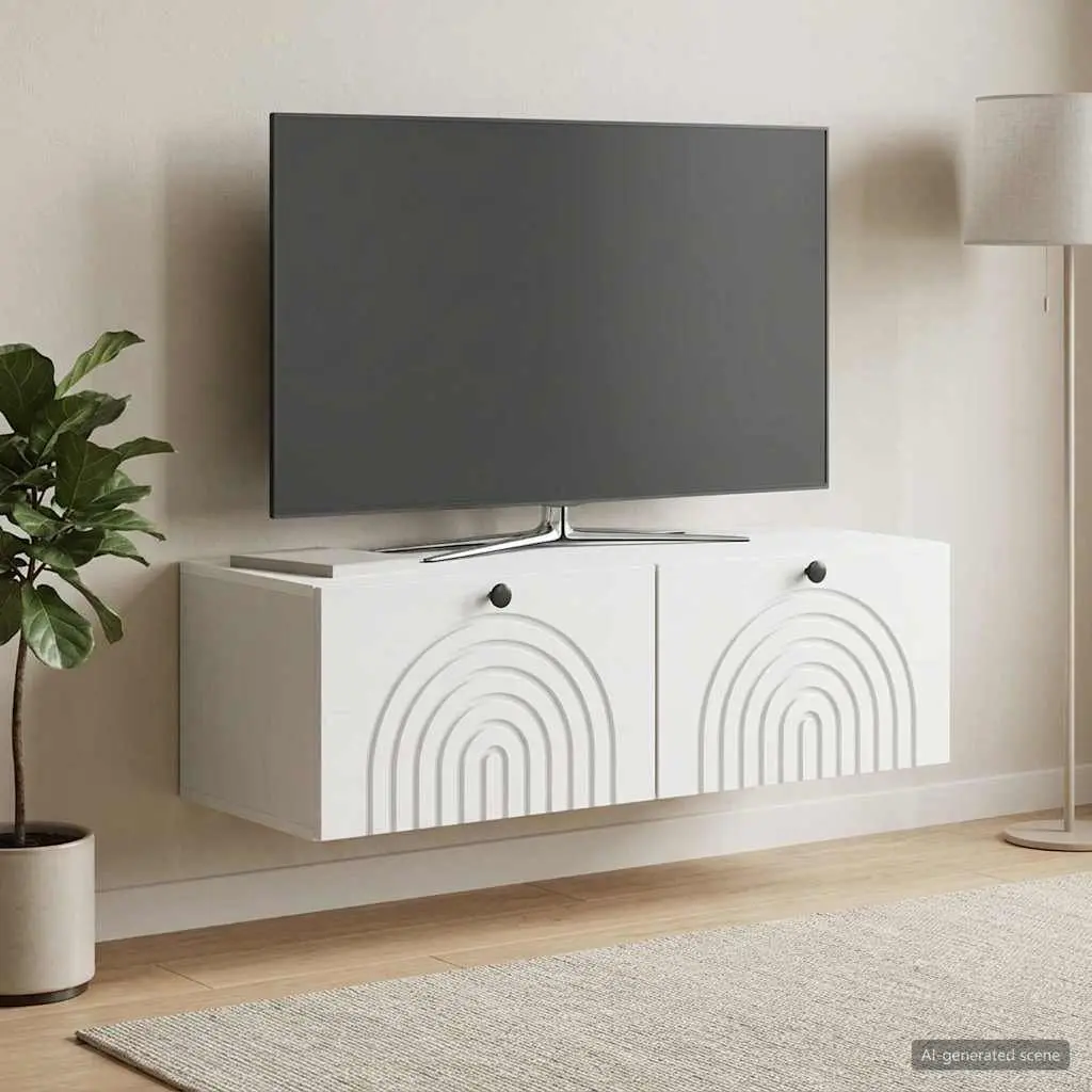 Wall-Mounted TV Cabinet Engineered Wood 99 x 41 x 30 cm White