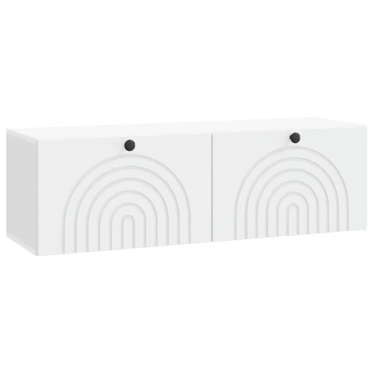 Wall-Mounted TV Cabinet in White Engineered Wood