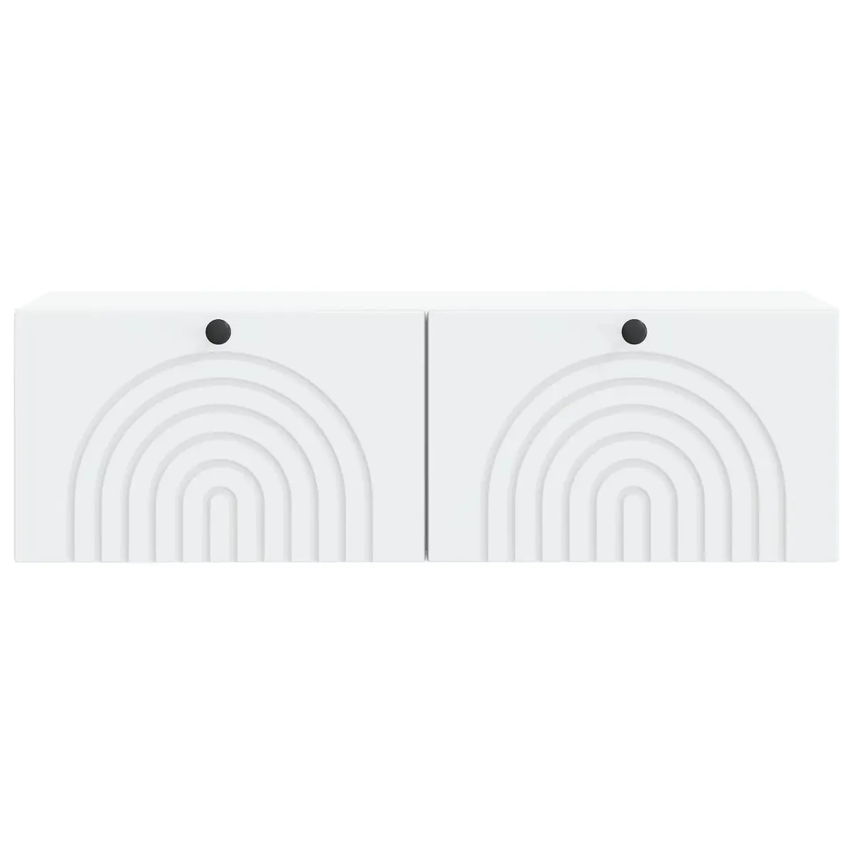 Wall-Mounted TV Cabinet in White Engineered Wood