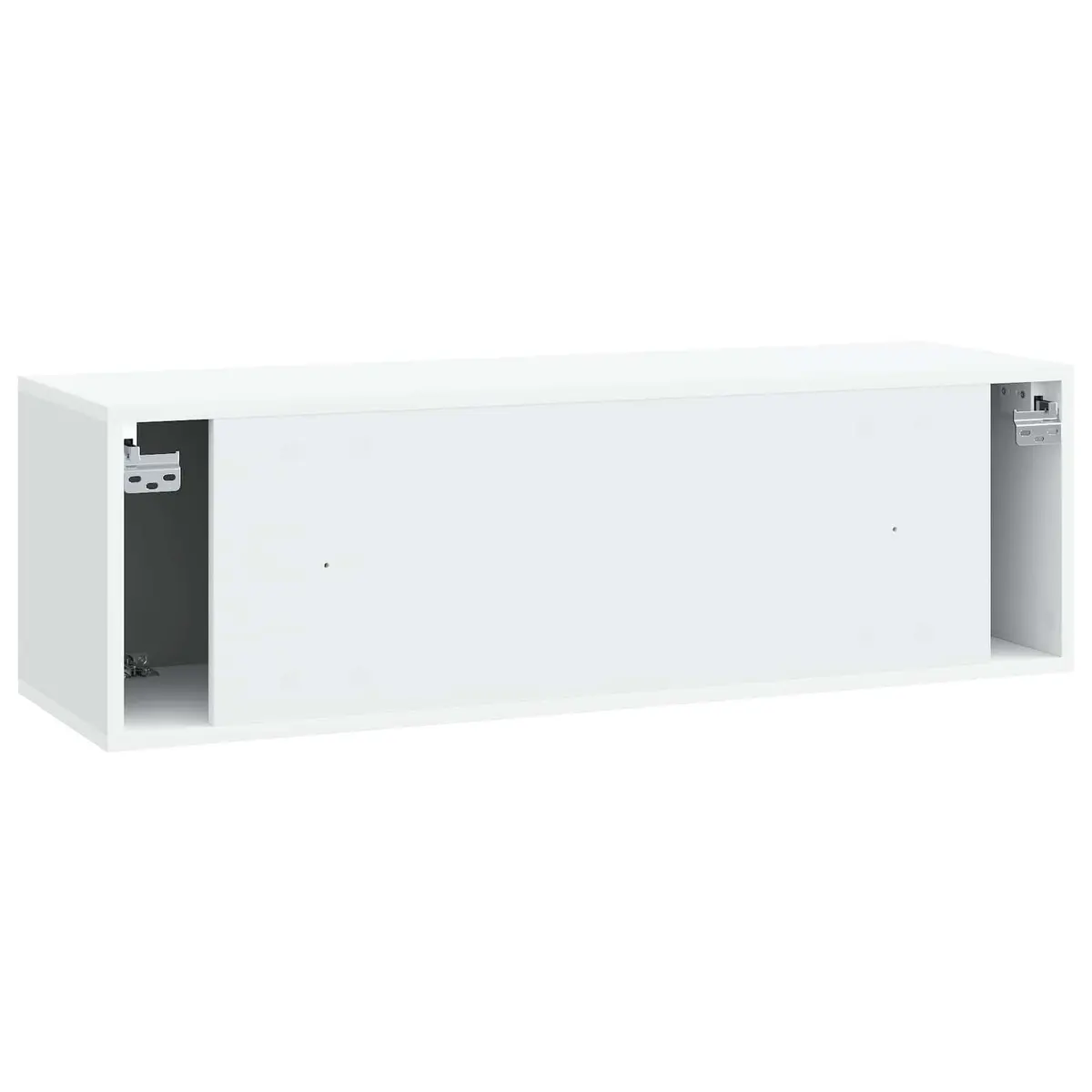 Wall-Mounted TV Cabinet in White Engineered Wood