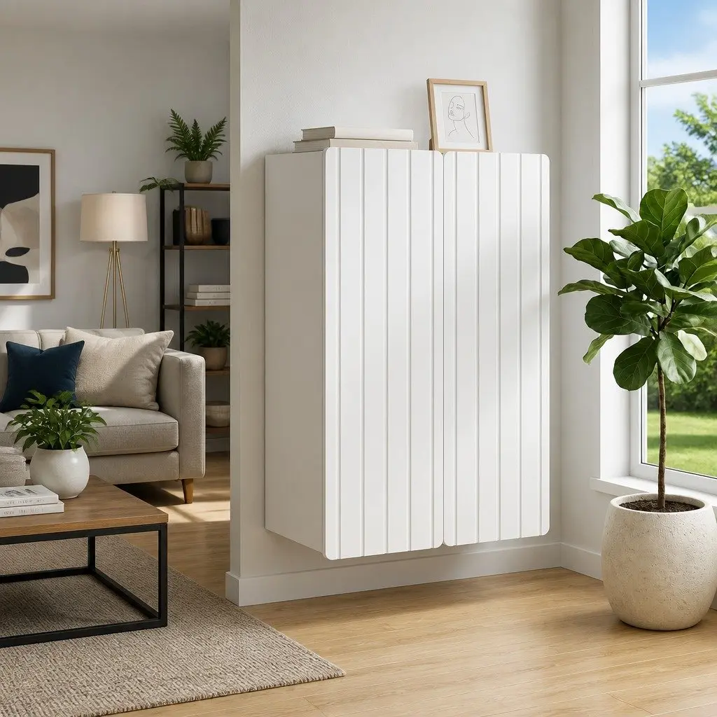 Wall-Mounted Storage Cabinet in White
