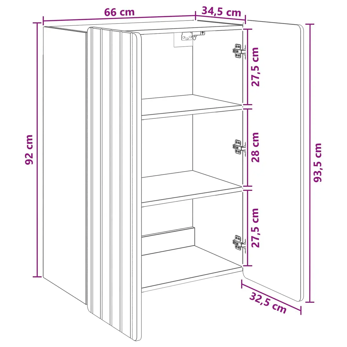 Wall-Mounted Storage Cabinet in White
