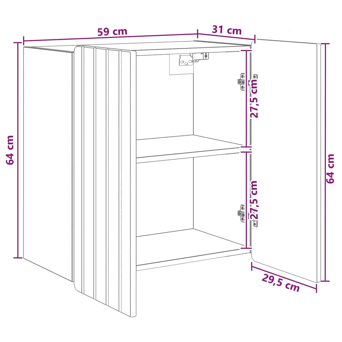 Wall-Mounted Storage Cabinet in White