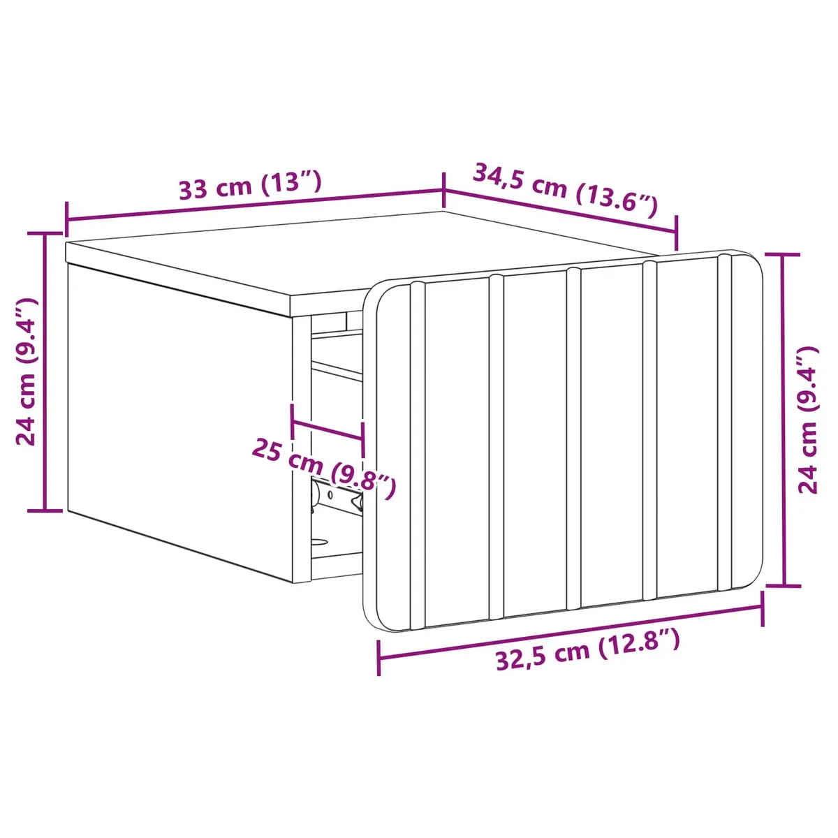 Wall-Mounted Bedside Cabinet with Drawer