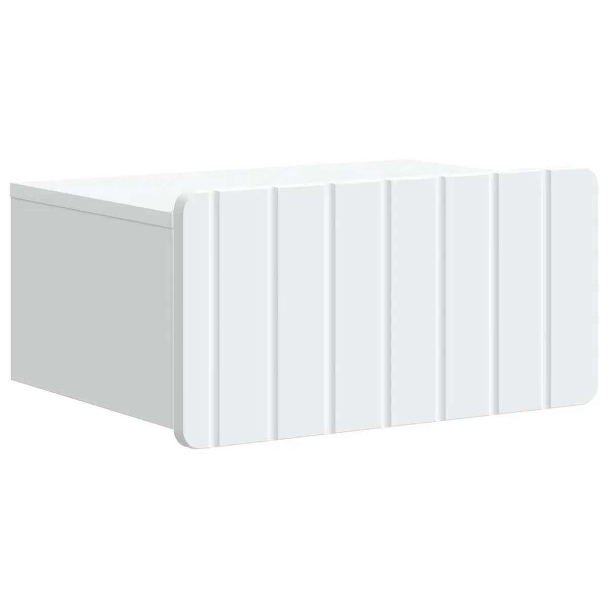 White Wall-Mounted Bedside Cabinet with Drawer
