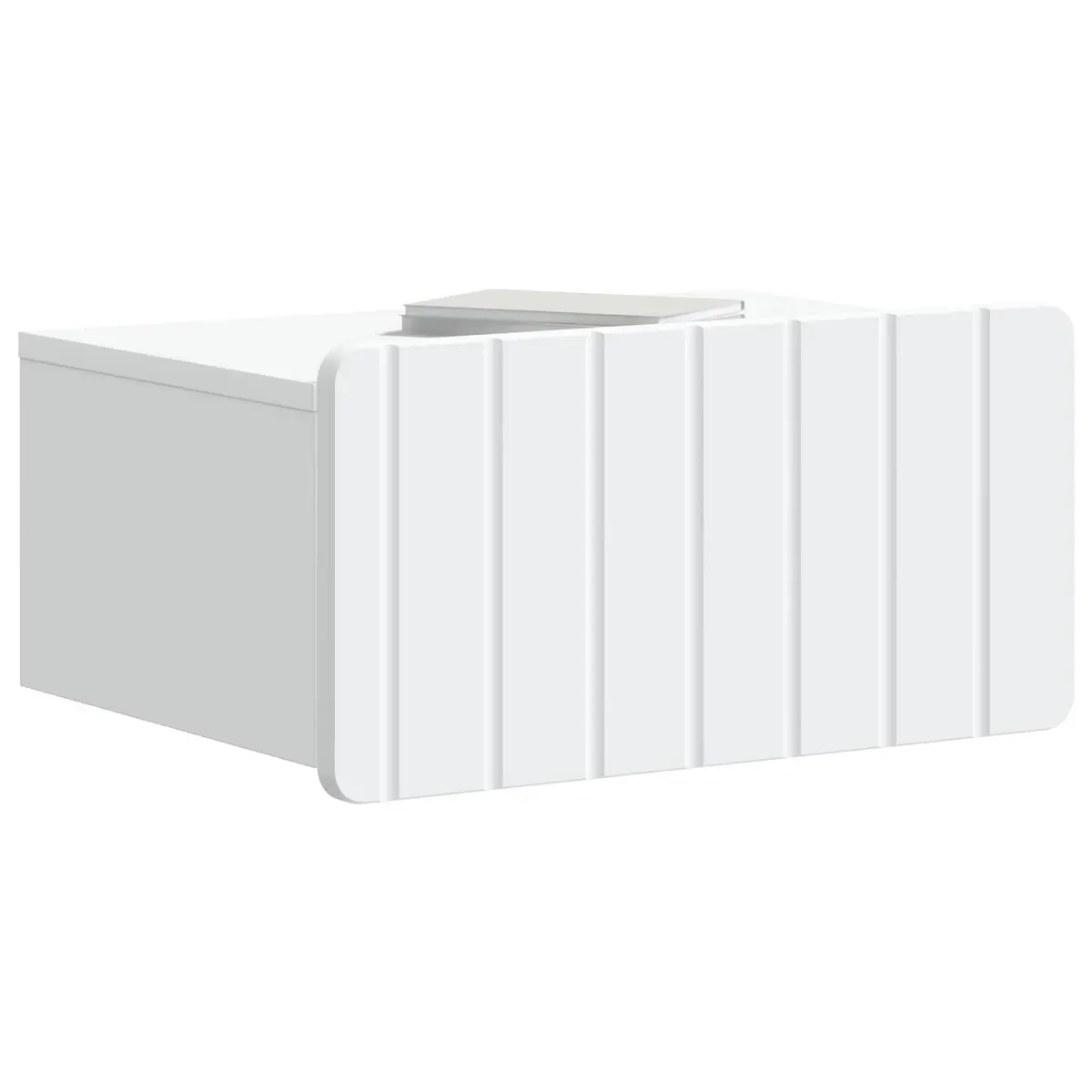 White Wall-Mounted Bedside Cabinet with Drawer