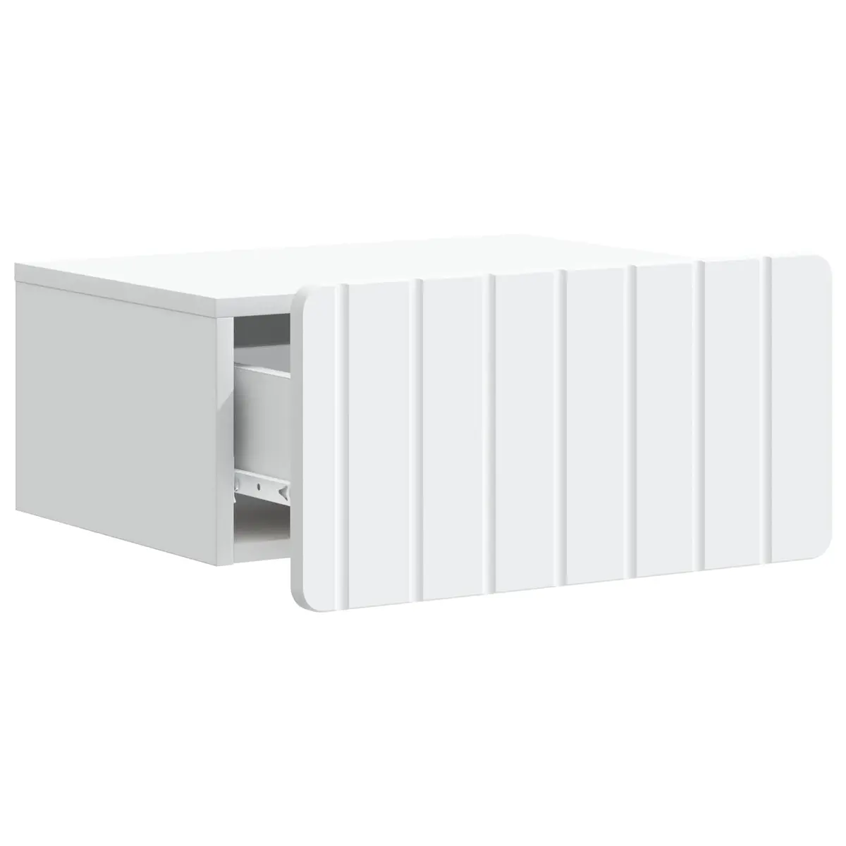 White Wall-Mounted Bedside Cabinet with Drawer