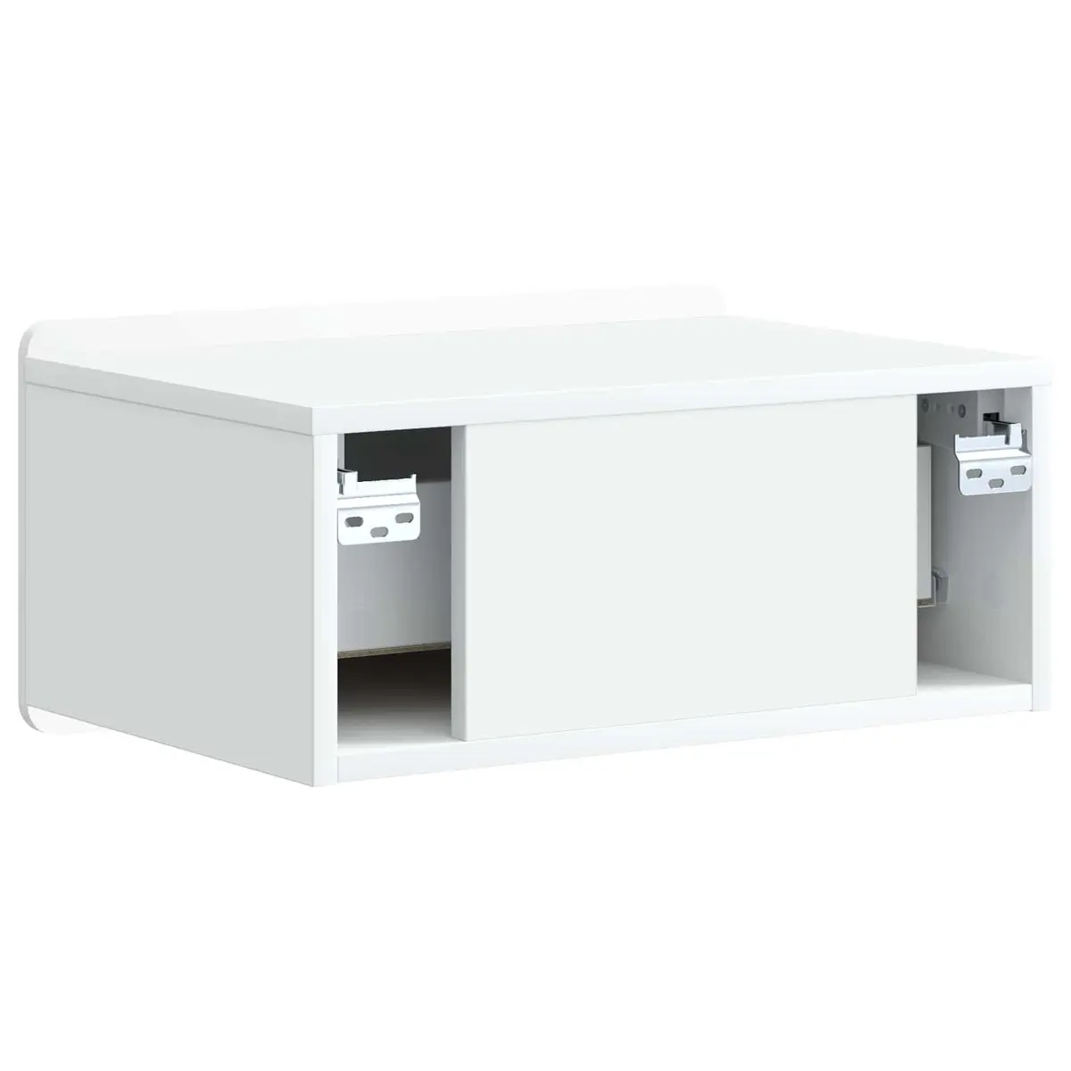 White Wall-Mounted Bedside Cabinet with Drawer