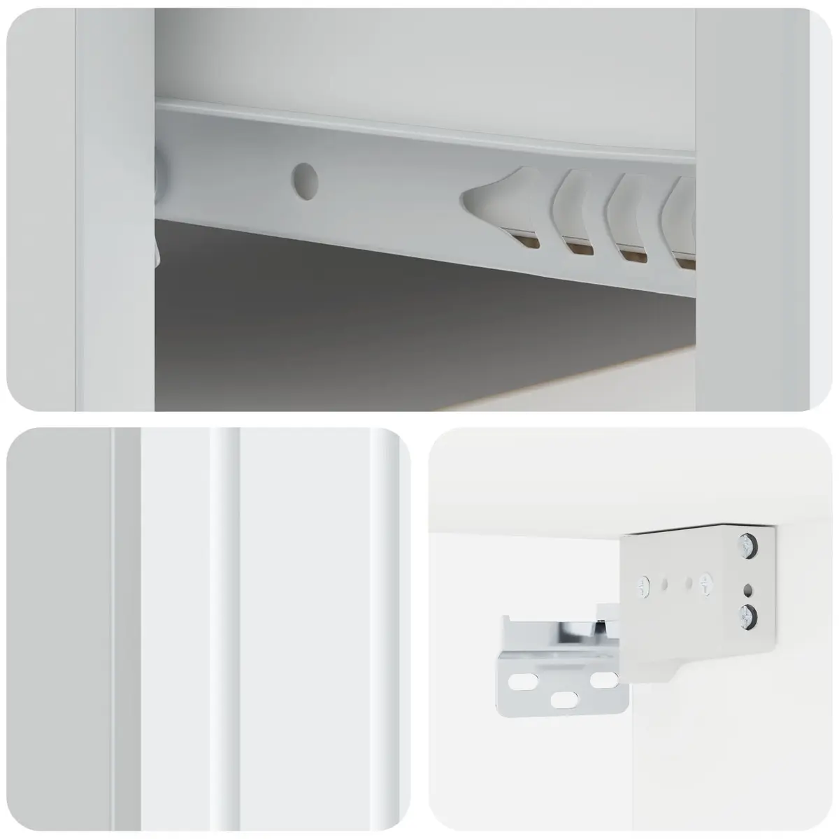 White Wall-Mounted Bedside Cabinet with Drawer