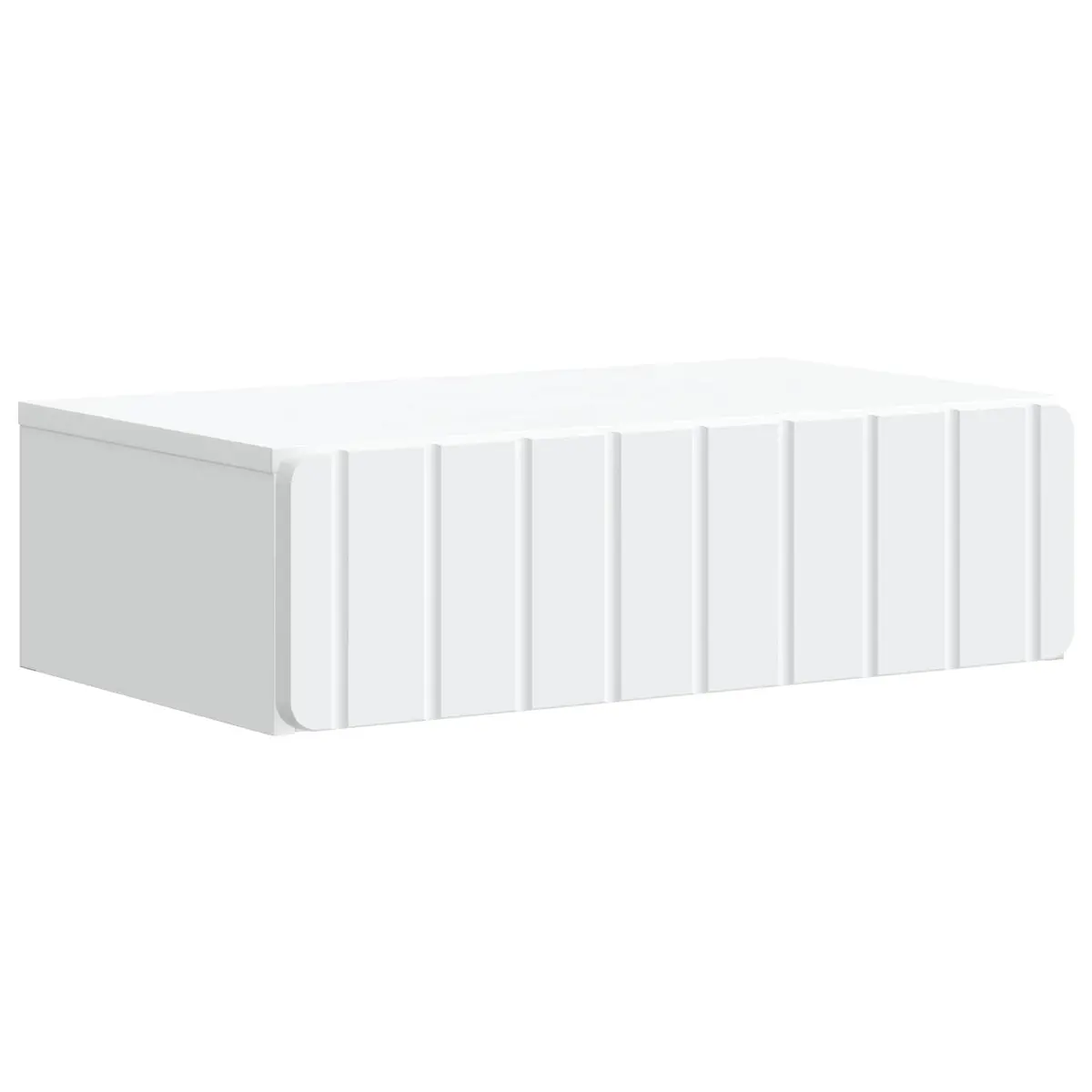 White Wall-Mounted Side Table with Ample Storage