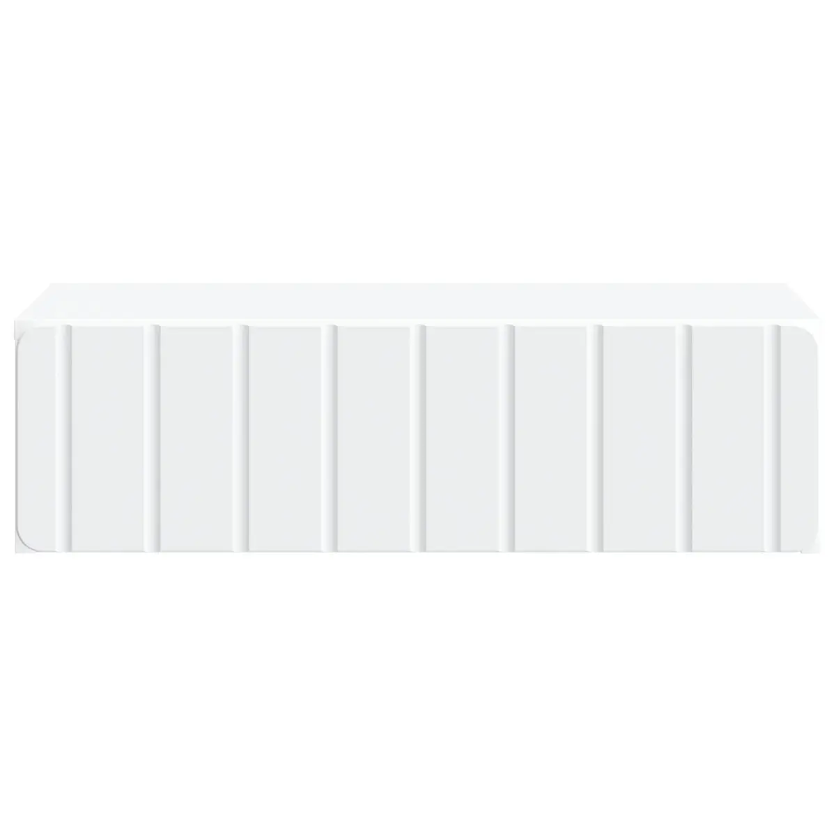 White Wall-Mounted Side Table with Ample Storage