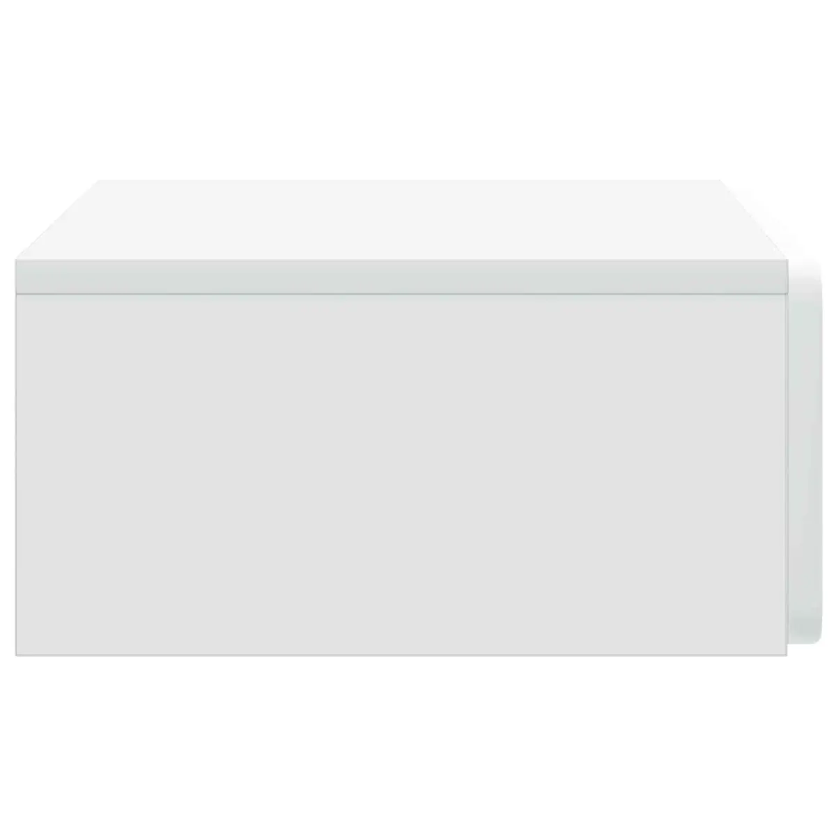 White Wall-Mounted Side Table with Ample Storage