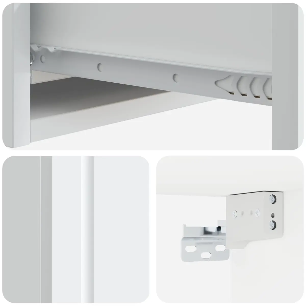 White Wall-Mounted Side Table with Ample Storage
