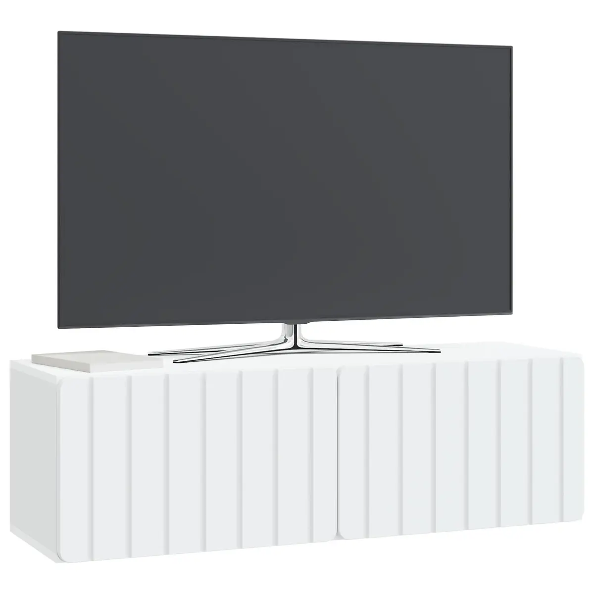 White Wall-Mounted TV Cabinet 98x31x30cm