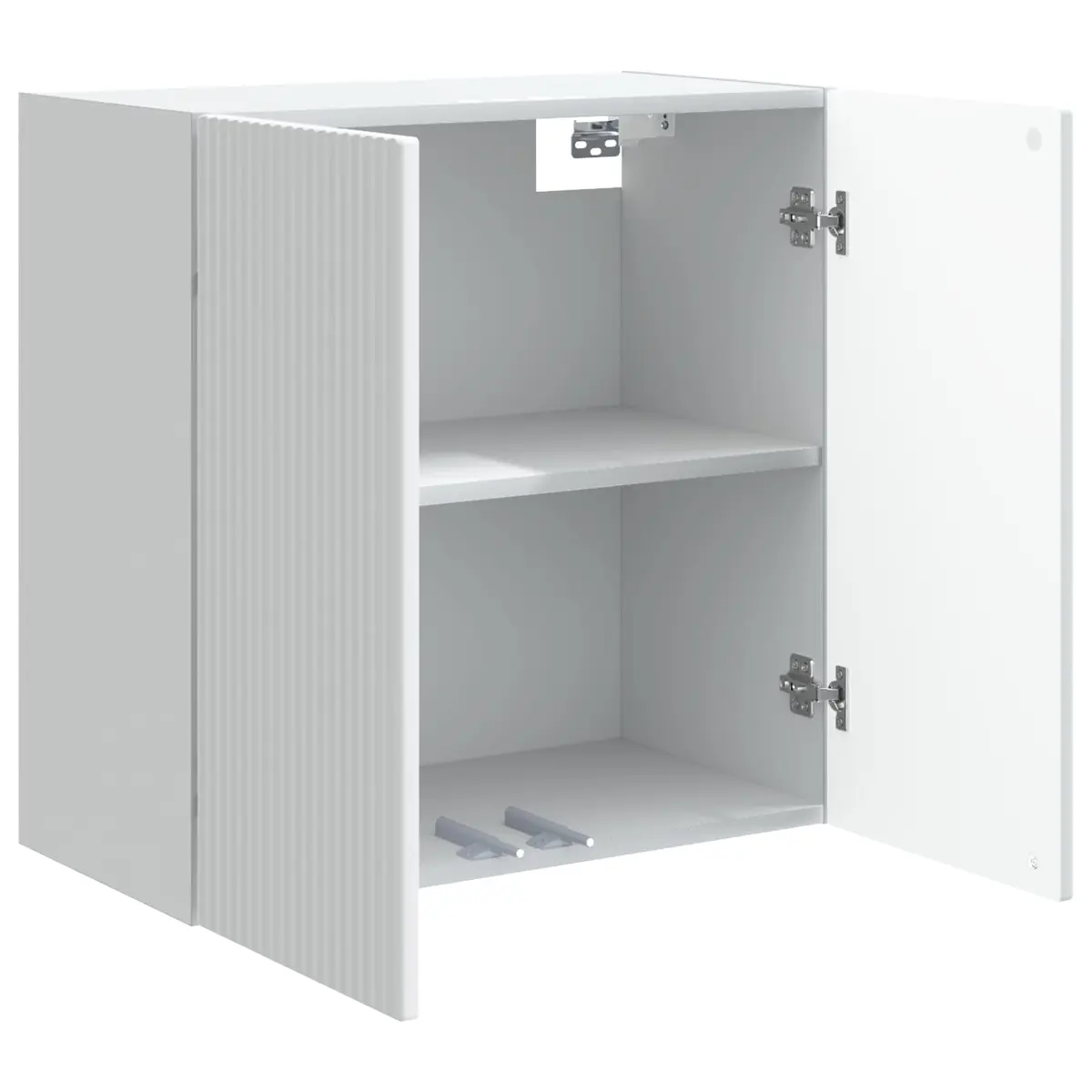 Wall-Mounted Storage Cabinet Engineered Wood 59x31x60cm White Organiser Shelf
