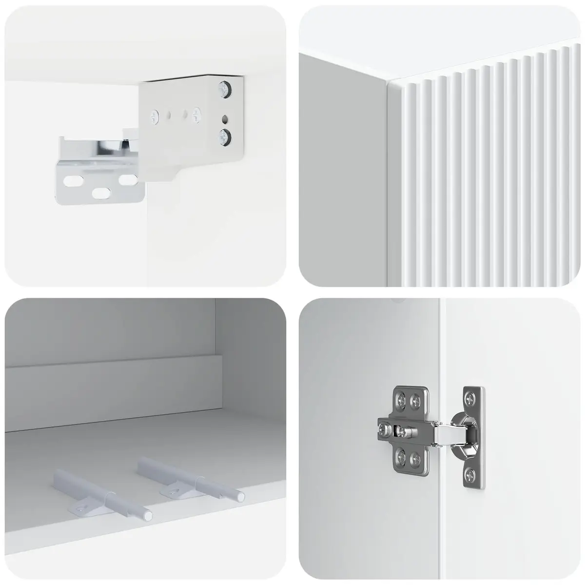 Wall-Mounted Storage Cabinet Engineered Wood 59x31x60cm White Organiser Shelf