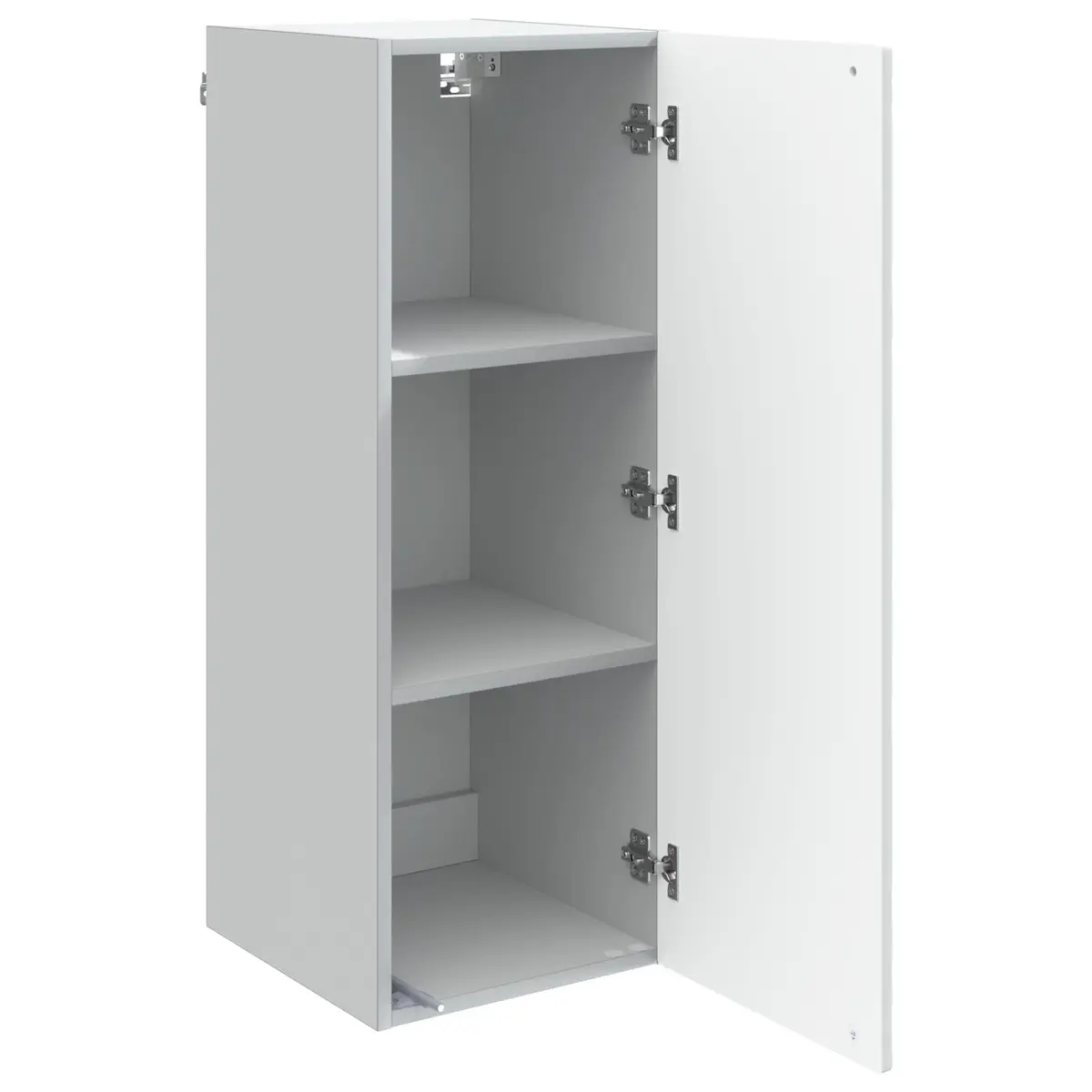 White Wall Storage Cabinet with LED Lights
