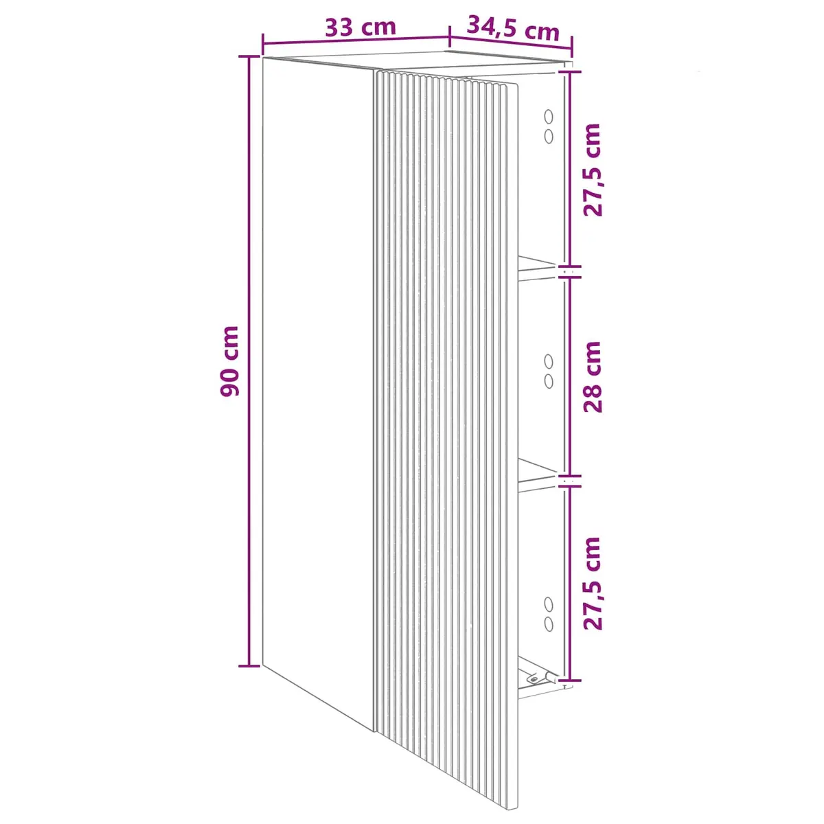 White Wall Storage Cabinet with LED Lights