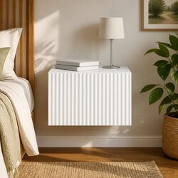 Stylish Wall-Mounted Bedside Cabinet with Drawers White 33x34.5x20cm