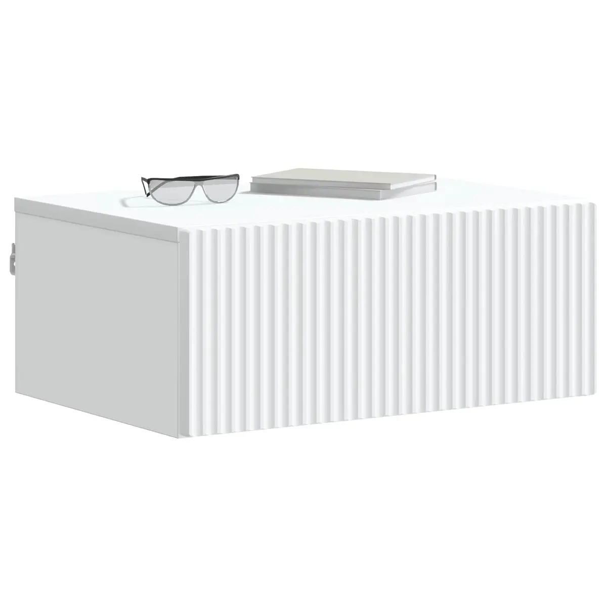 Wall-Mounted Bedside Cabinet in White