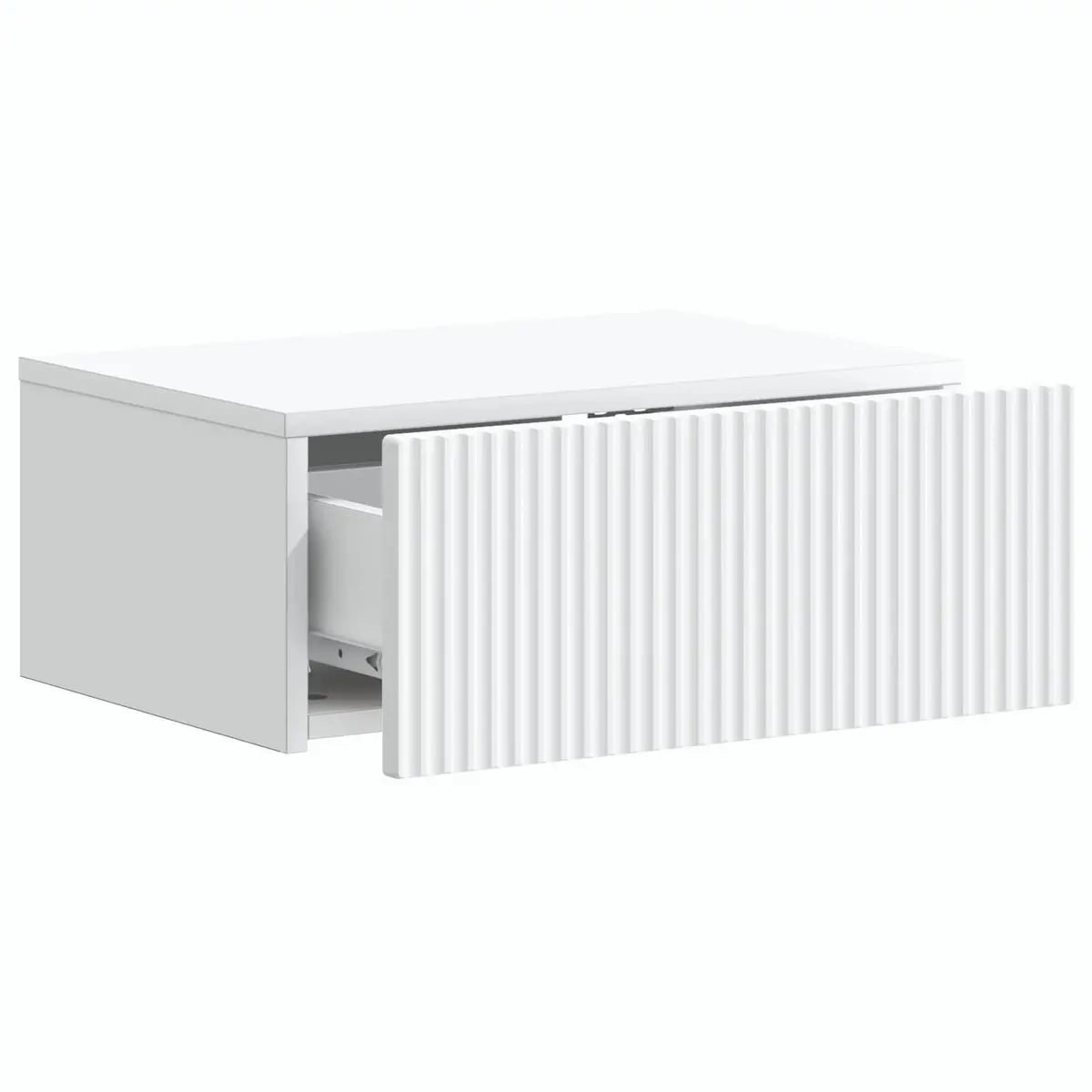 Wall-Mounted Bedside Cabinet in White