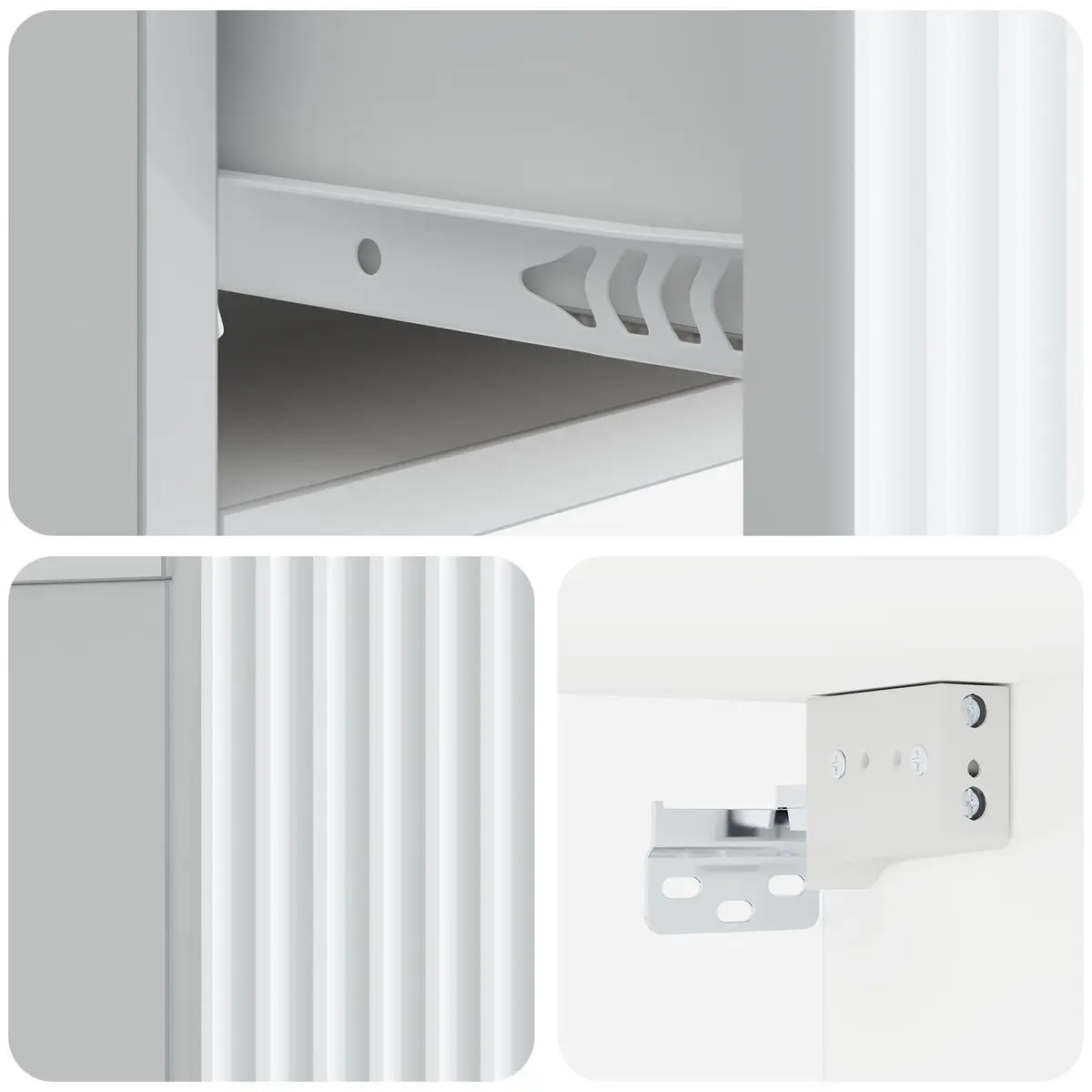 Wall-Mounted Bedside Cabinet in White