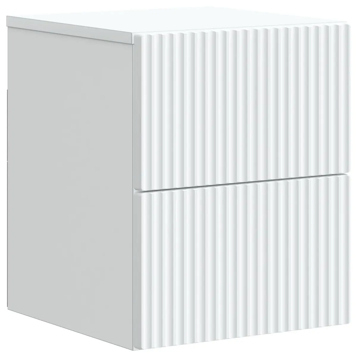 Wall-Mounted Bedside Cabinet in White Wood