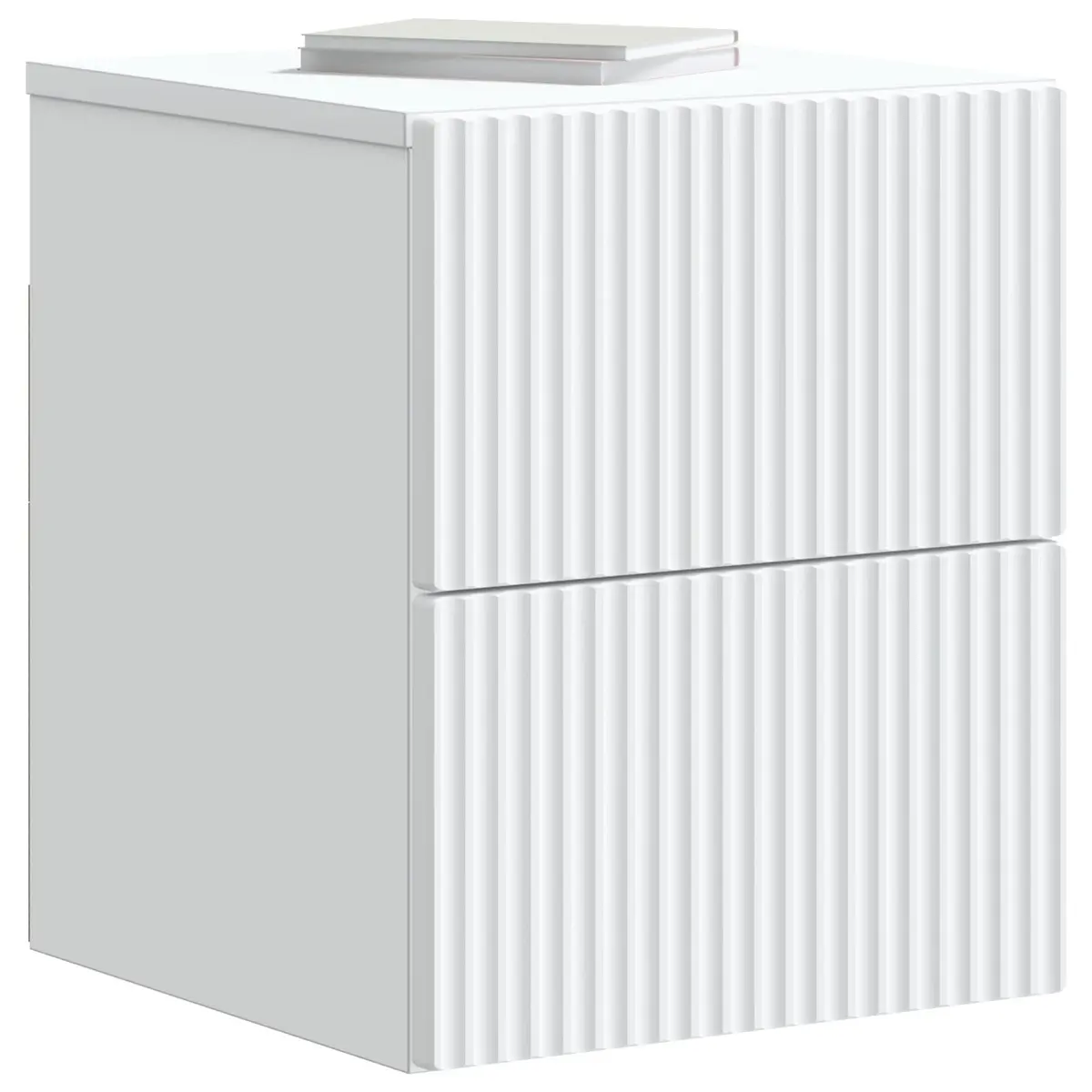 Wall-Mounted Bedside Cabinet in White Wood