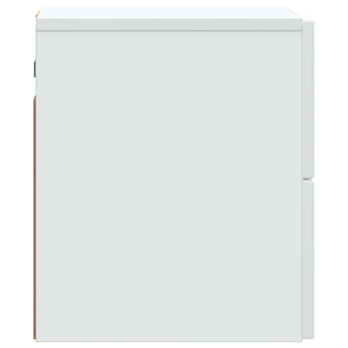 Wall-Mounted Bedside Cabinet in White Wood